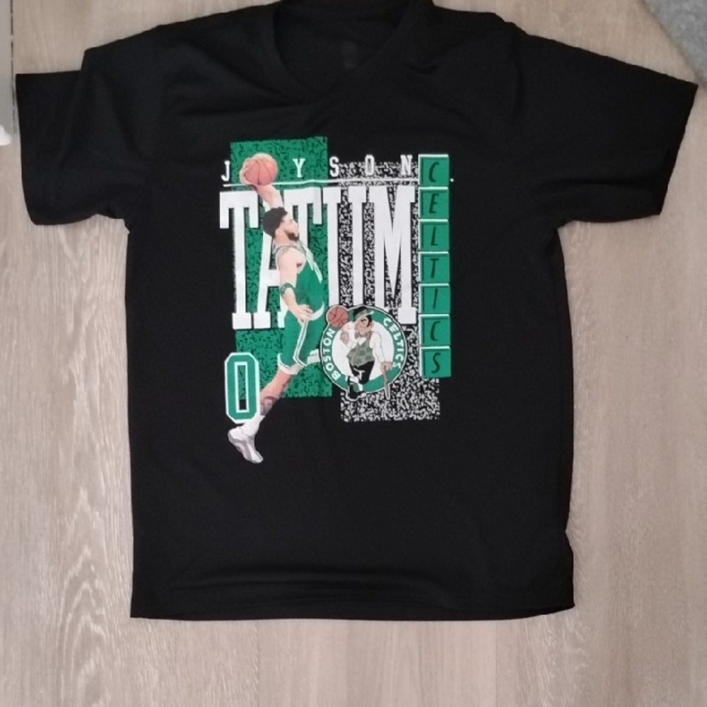 Kids Black and Green Graphic Basketball Tee